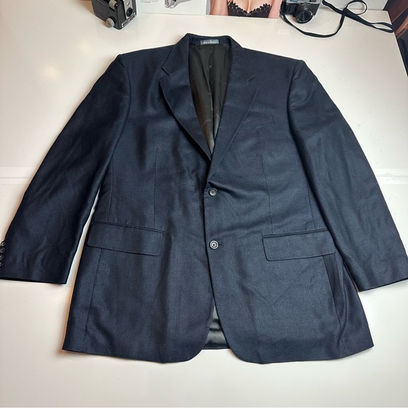 Oscar de la Renta Other - Oscar de la Renta Silk Wool Navy Blazer | Heritage Office Classic | 46L